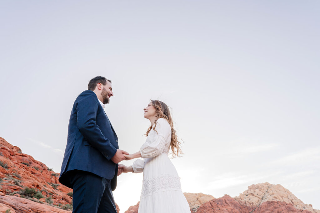 Bride and groom at Red Rock Canyon