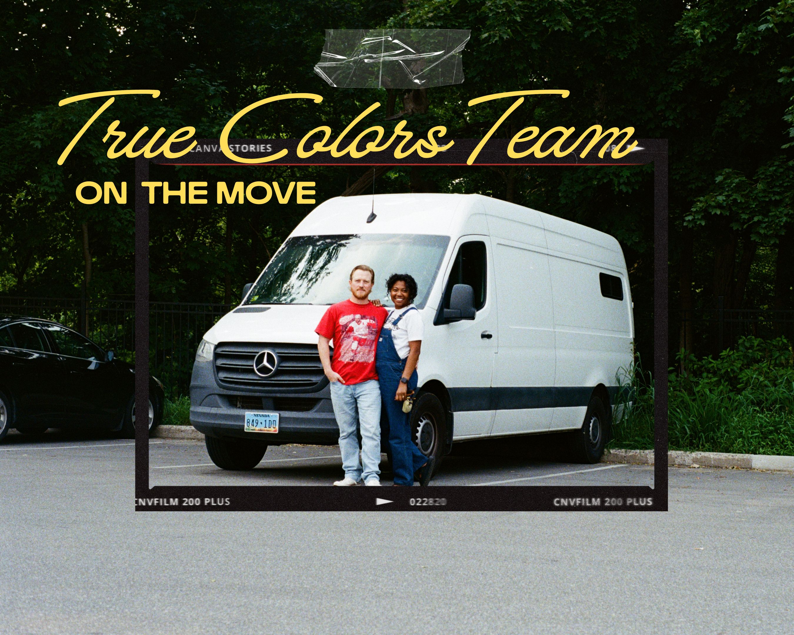 True Colors Team destination wedding photographers based in Las Vegas standing in front of their travel van ready to shoot weddings across the West Coast and Southwest